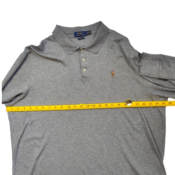 Polo Ralph Lauren Men's Size XXL‎ Gray Long Sleeve Shirt Classic Fit Polo *Spot - Picture 8 of 9